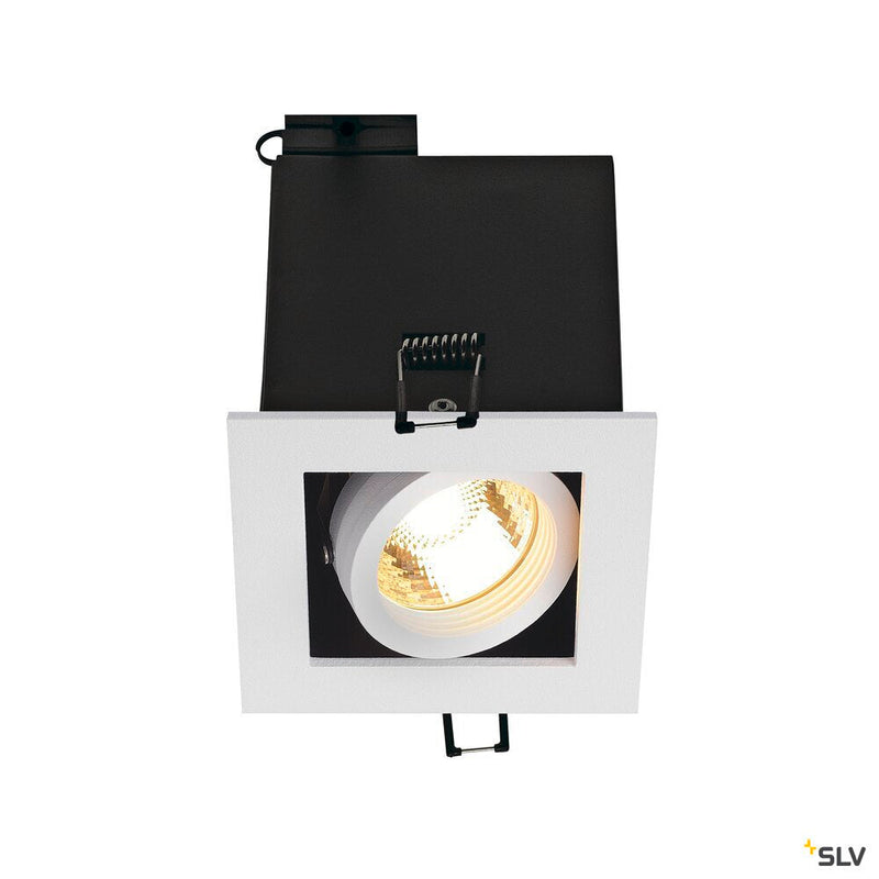 KADUX 1 recessed fitting, single-headed, QPAR51, square, matt white, max. 50W, incl. clip springs