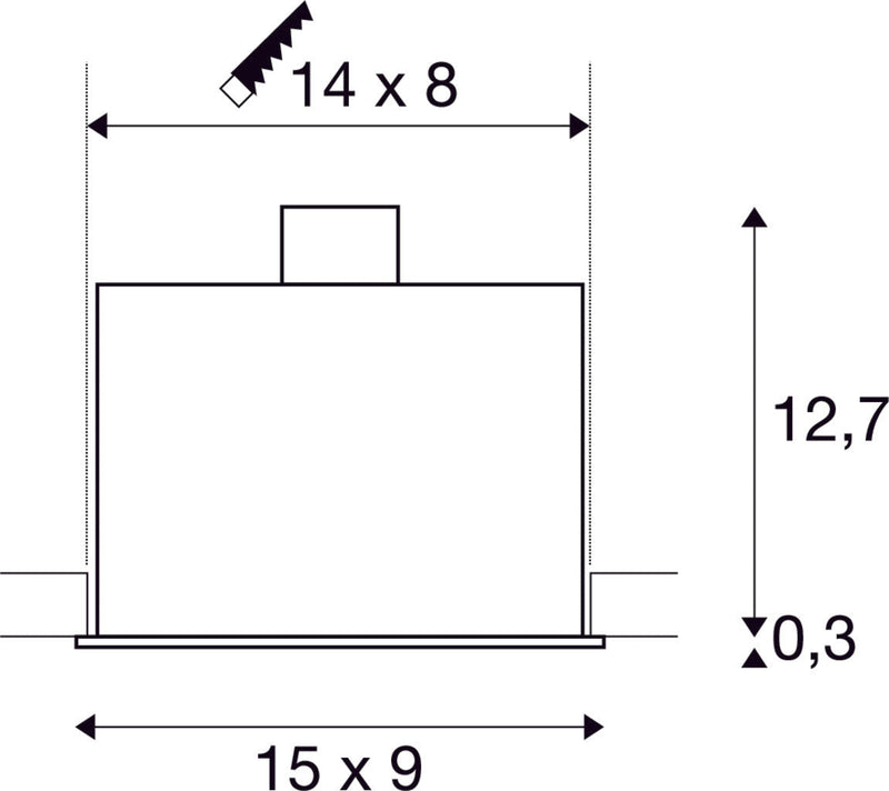 KADUX 2 recessed fitting, double-headed, QPAR51, rectangular, matt white, max. 100W, incl. clip springs
