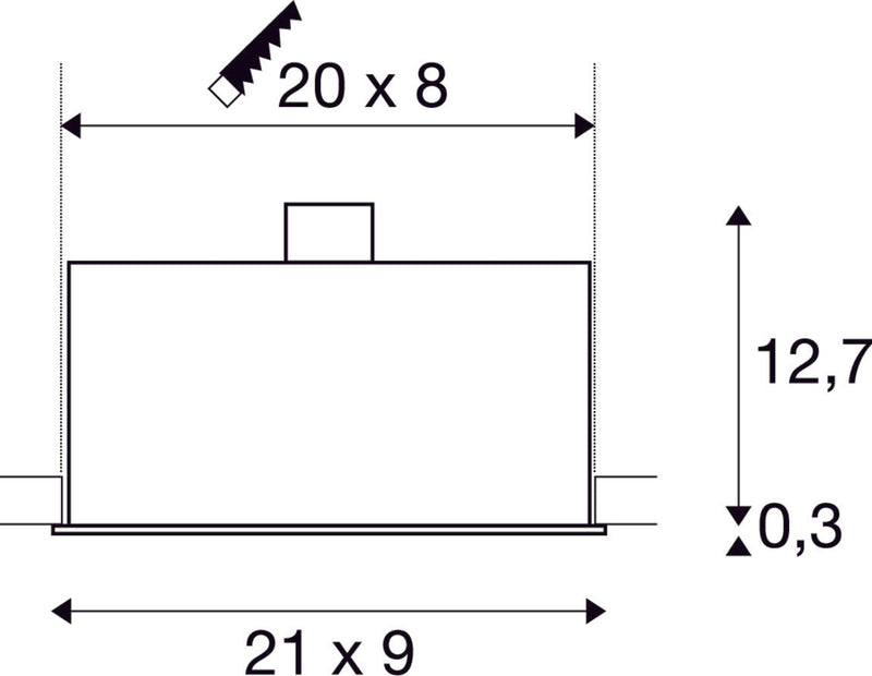 KADUX 3 recessed fitting, triple-headed, QPAR51, rectangular, matt white, max. 150W, incl. clip springs