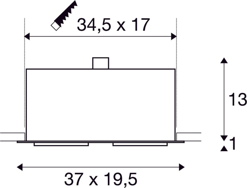 KADUX 2 recessed fitting, double-headed, QPAR111, rectangular, matt white, max. 150W