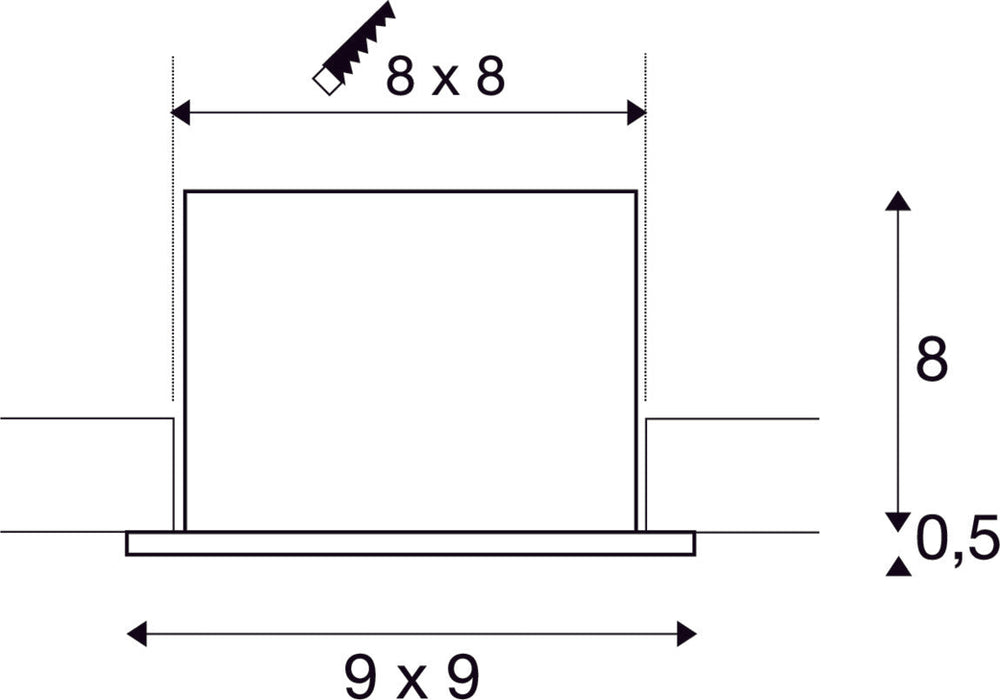 KADUX 1 SET recessed fitting, single-headed LED, 3000K, square, matt black, 38°, 9W, incl. driver