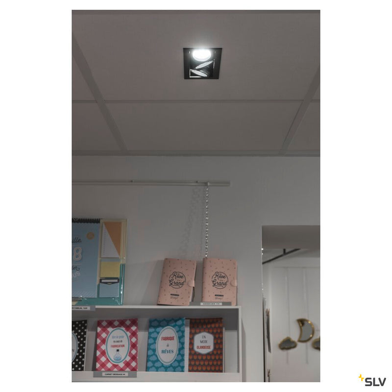 KADUX 3 SET recessed fitting, triple-headed LED, 3000K, rectangular, matt black, 38°, 22W, incl. driver