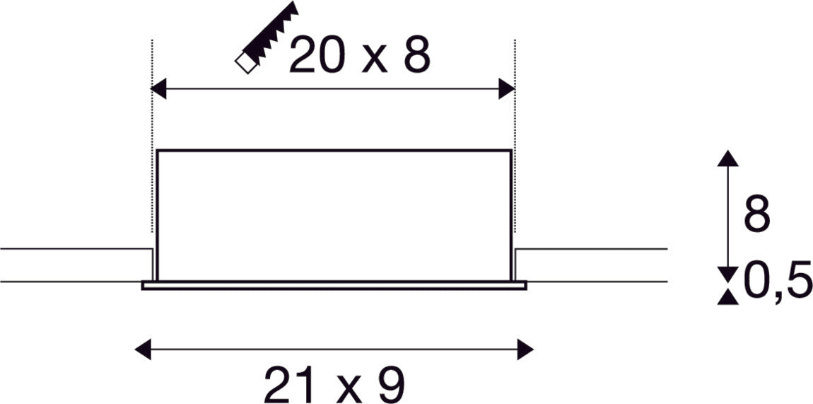 KADUX 3 SET recessed fitting, triple-headed LED, 3000K, rectangular, matt white, 38°, 3x9W, incl. driver