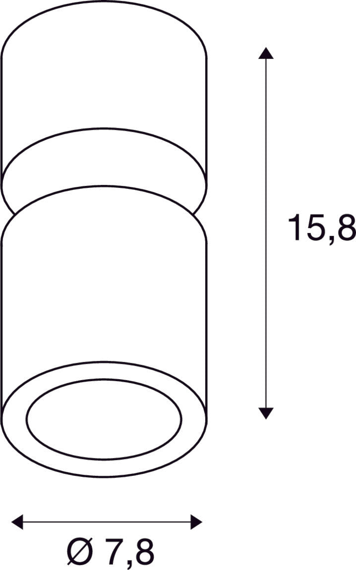 SUPROS 78, ceiling light, LED, 3000K, round, black, 60° lens