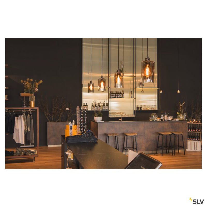 FENDA suspension, A60, black, without shade, without canopy, open cable, max. 60W