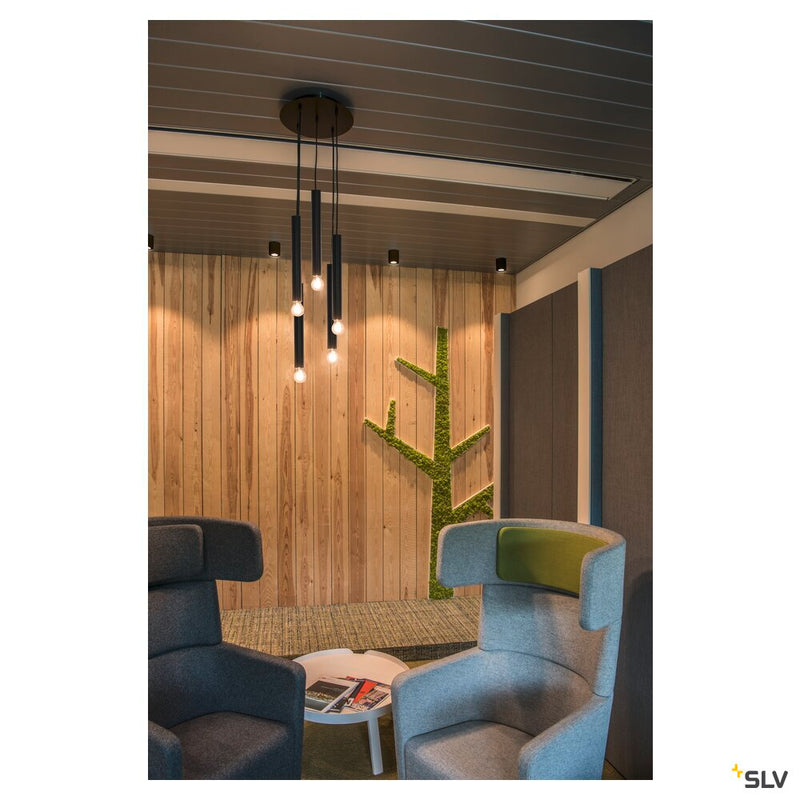 TRILEDO CL, indoor surface-mounted ceiling light, QPAR51, black, max 10W