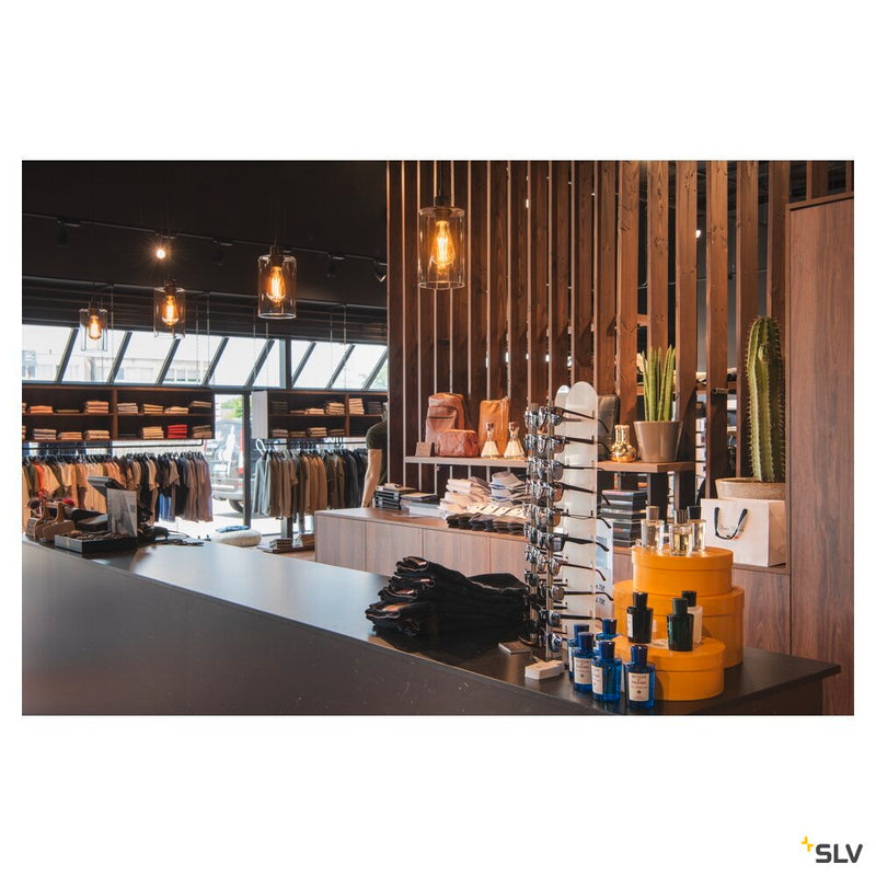 FENDA suspension, A60, black, without shade, without canopy, open cable, max. 60W