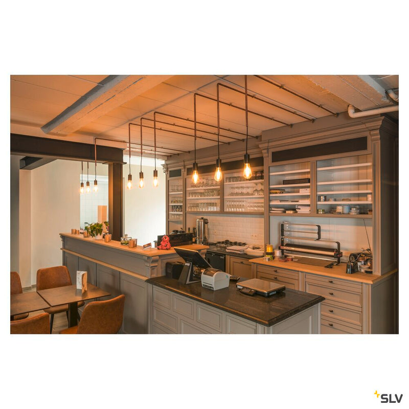 FITU, pendant, A60, round, black, 5m cable with open cable end, max. 60W