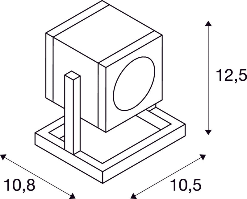 CUBIX 1 outdoor floor stand, single-headed, QPAR51, IP44, square, anthracite, energy saving lamp, max. 25W