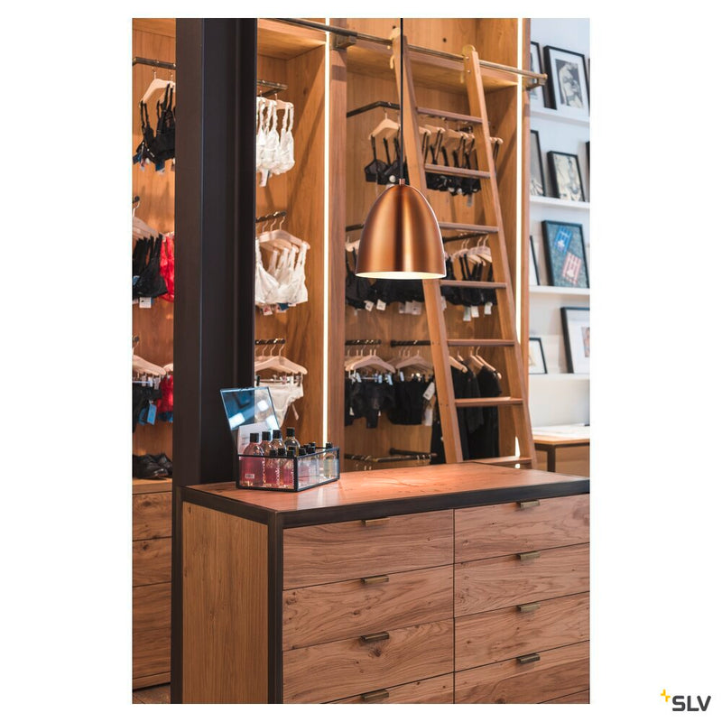 PARA CONE 20 pendant, A60, round, brushed copper, Ø 20 cm, max. 60W