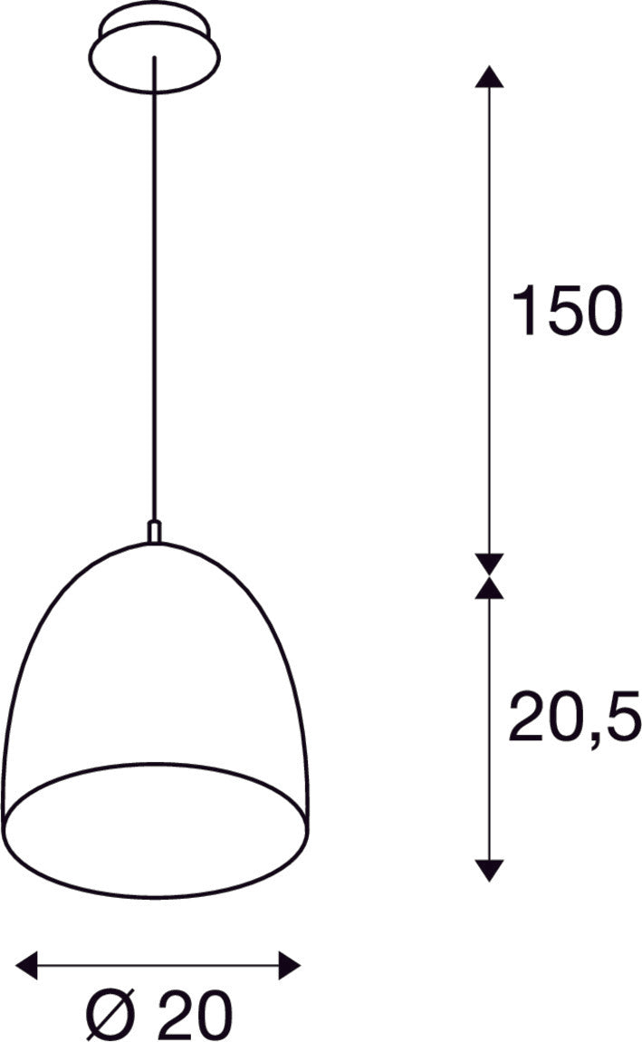 PARA CONE 20 pendant, A60, round, brushed copper, Ø 20 cm, max. 60W
