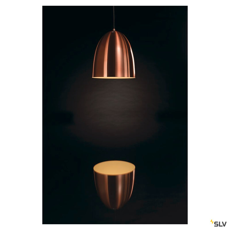 PARA CONE 30, pendant, TC-(D,H,T,Q)SE, round, brushed copper, Ø 30 cm, max. 60W