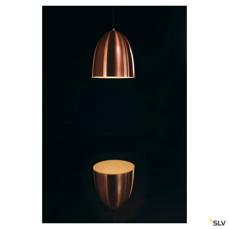 PARA CONE 30, pendant, TC-(D,H,T,Q)SE, round, brushed copper, Ø 30 cm, max. 60W