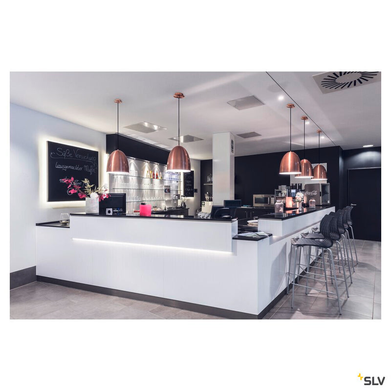 PARA CONE 30, pendant, TC-(D,H,T,Q)SE, round, brushed copper, Ø 30 cm, max. 60W