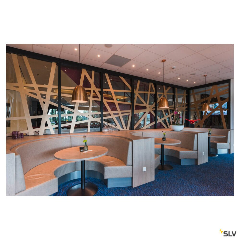 PARA CONE 30, pendant, TC-(D,H,T,Q)SE, round, brushed copper, Ø 30 cm, max. 60W