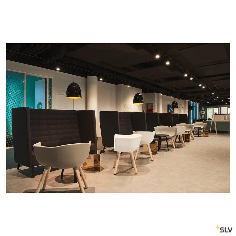 PARA CONE 30, pendant, A60, round, black / gold, Ø 30 cm, max. 60W