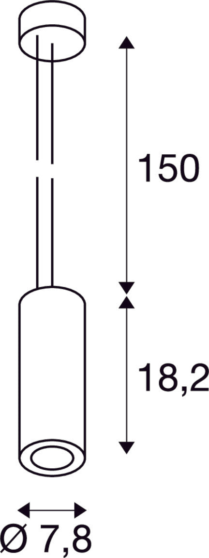 SUPROS 78, pendant, LED, 3000K, round, black, 60° lens, 9W