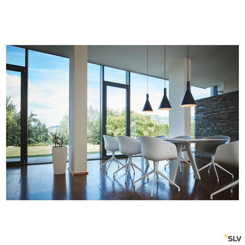 PHELIA pendant, TC-(D,H,T,Q)SE, black, Ø/H 28/42 cm, max. 23W