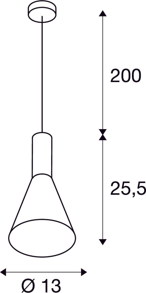PHELIA pendant, TC-(D,H,T,Q)SE, black, Ø/H 13/25.5 cm, max. 23W