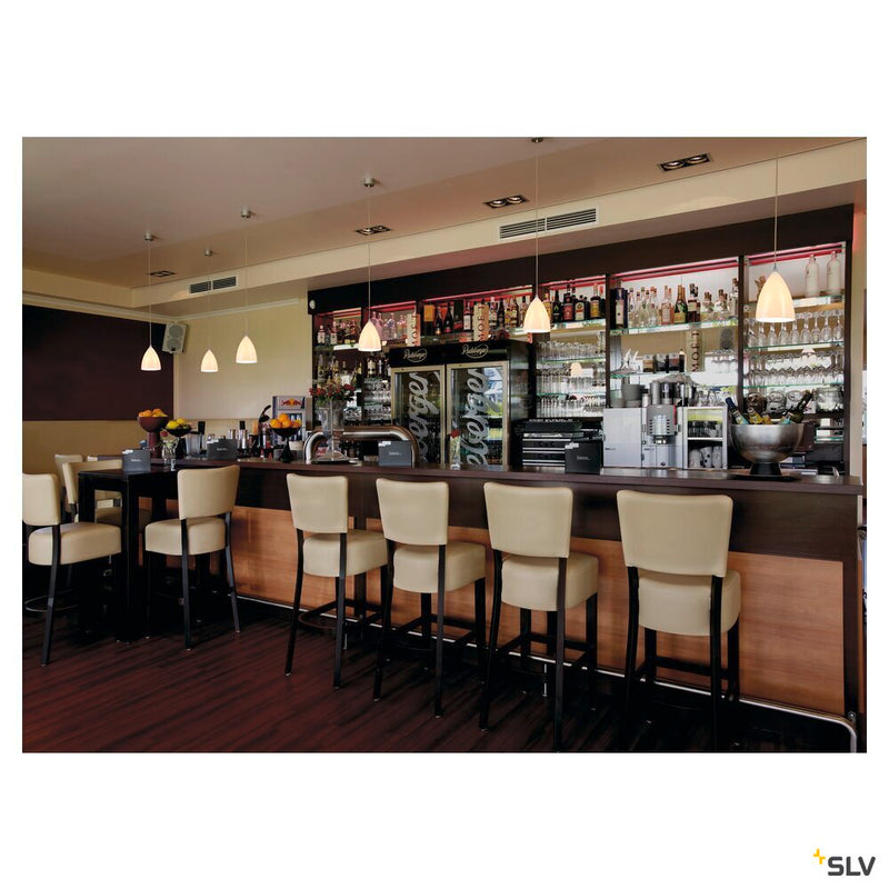 TONGA, pendant, A60, round, white, ceramic shade , silver-grey ceiling plate, max. 60W