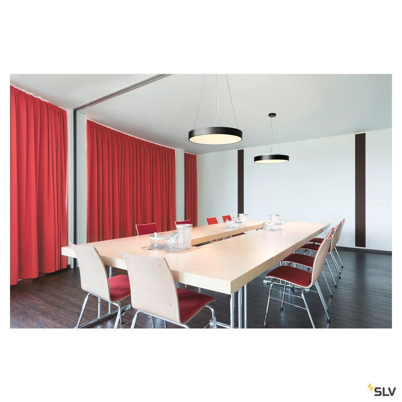 MEDO 60 ceiling light, LED, 3000K, round, black, Ø 60 cm, can be converted to a pendant, 40 W