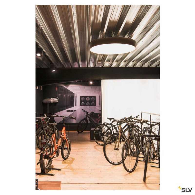 MEDO 60 ceiling light, LED, 3000K, round, black, Ø 60 cm, can be converted to a pendant, 40 W