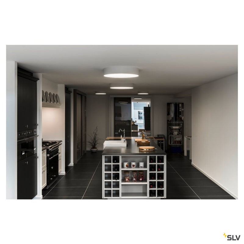 MEDO 40 ceiling light, LED, 3000K, round, white, Ø 38 cm, can be converted to a pendant, 31 W