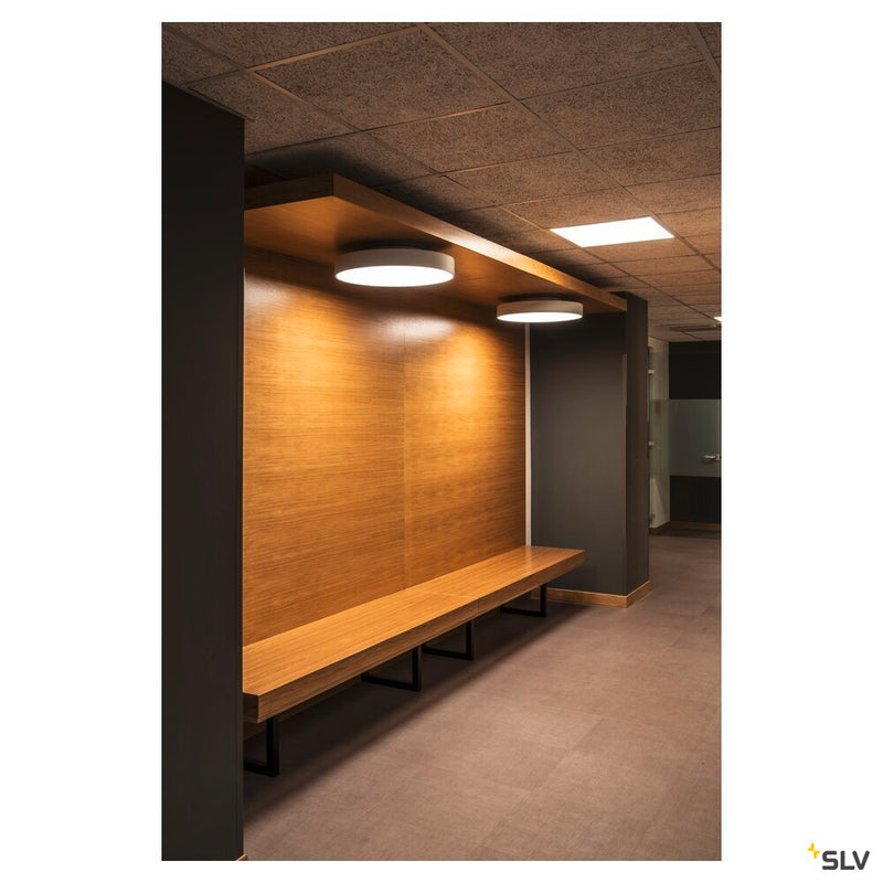 MEDO 60 ceiling light, LED, 3000K, round, silver-grey, Ø 60 cm, can be converted to a pendant, 40 W