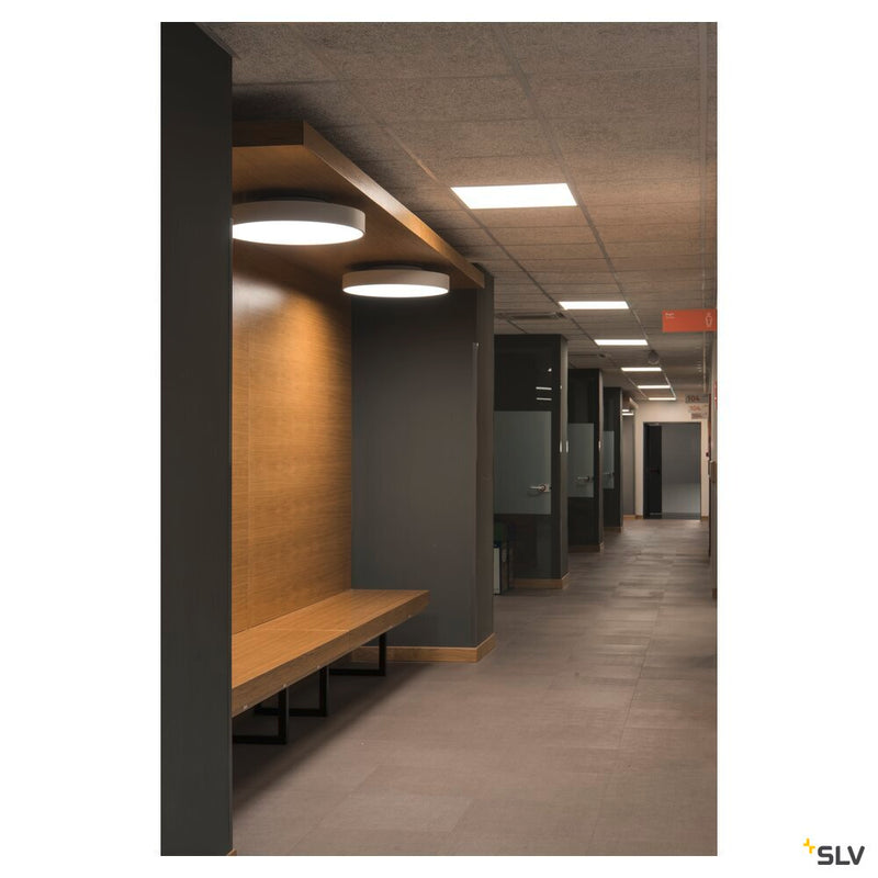 MEDO 60 ceiling light, LED, 3000K, round, silver-grey, Ø 60 cm, can be converted to a pendant, 40 W