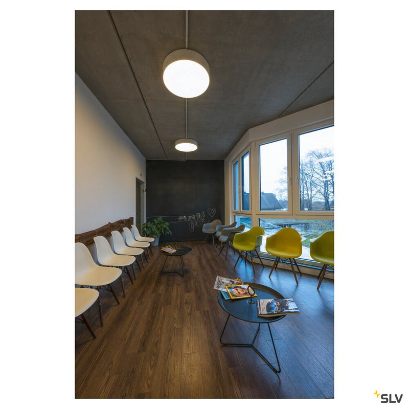 MEDO 60 ceiling light, LED, 3000K, round, silver-grey, Ø 60 cm, can be converted to a pendant, 40 W