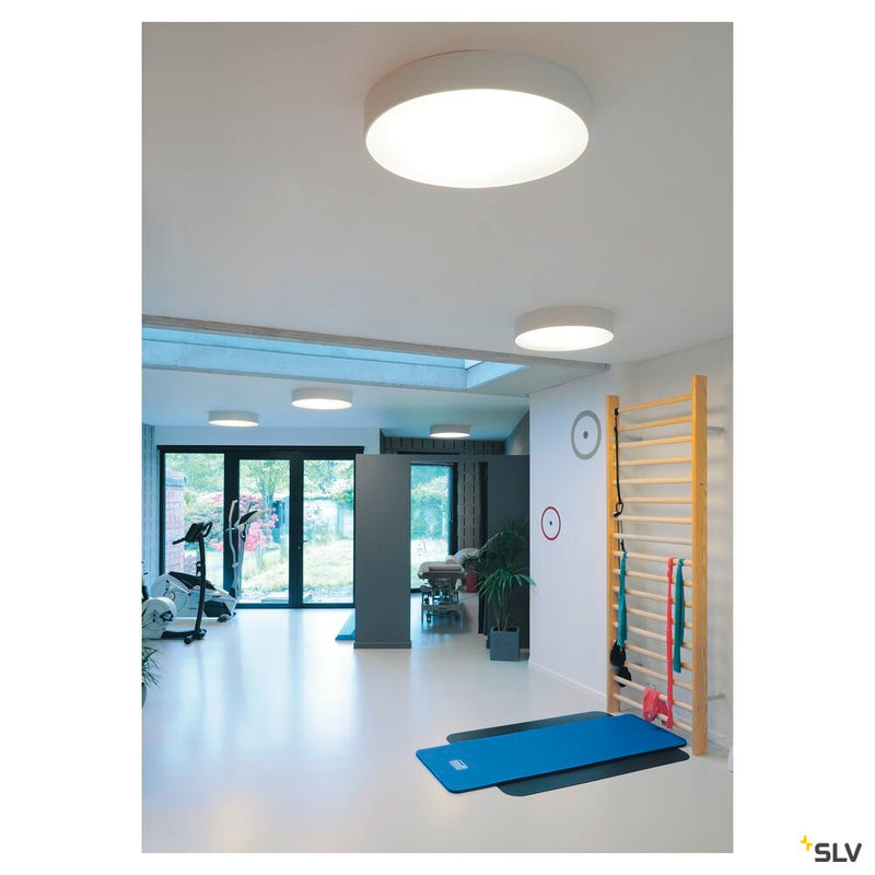 MEDO 60 ceiling light, LED, 3000K, round, silver-grey, Ø 60 cm, can be converted to a pendant, 40 W