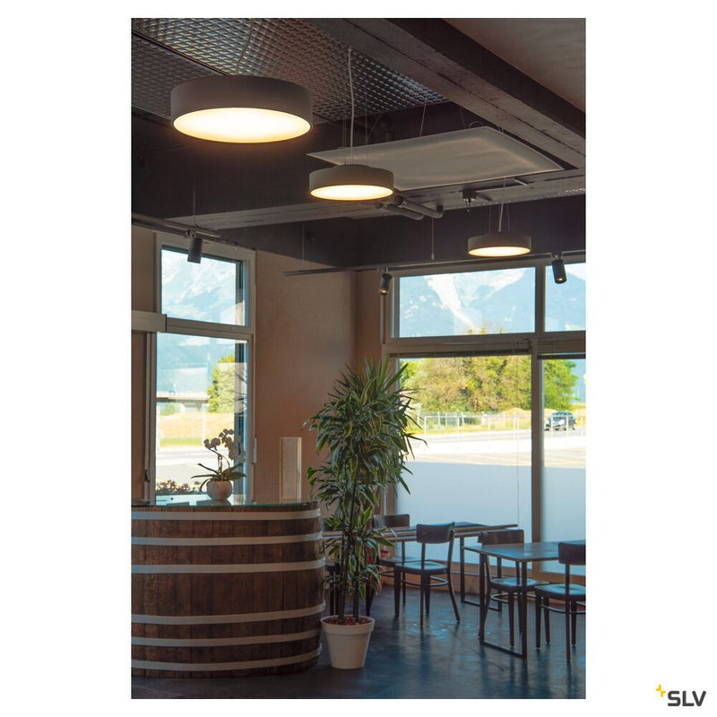 MEDO 60 ceiling light, LED, 3000K, round, silver-grey, Ø 60 cm, can be converted to a pendant, 40 W