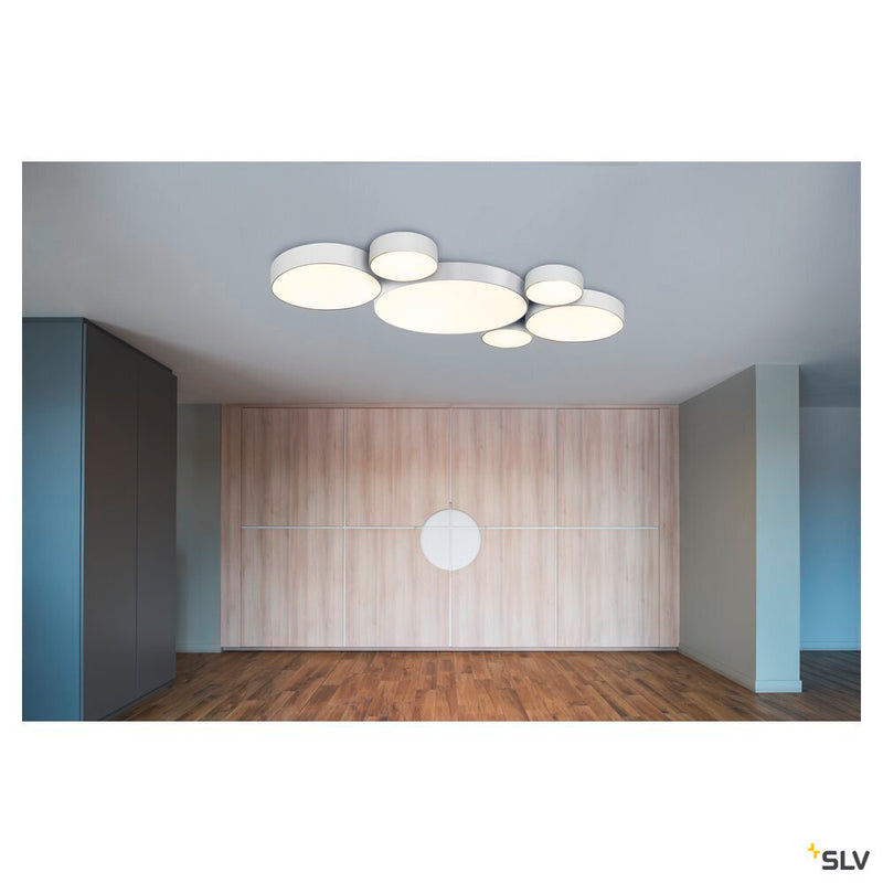 MEDO 90 ceiling light, LED, 3000K, round, white, Ø 90 cm, can be converted to a pendant, 120W