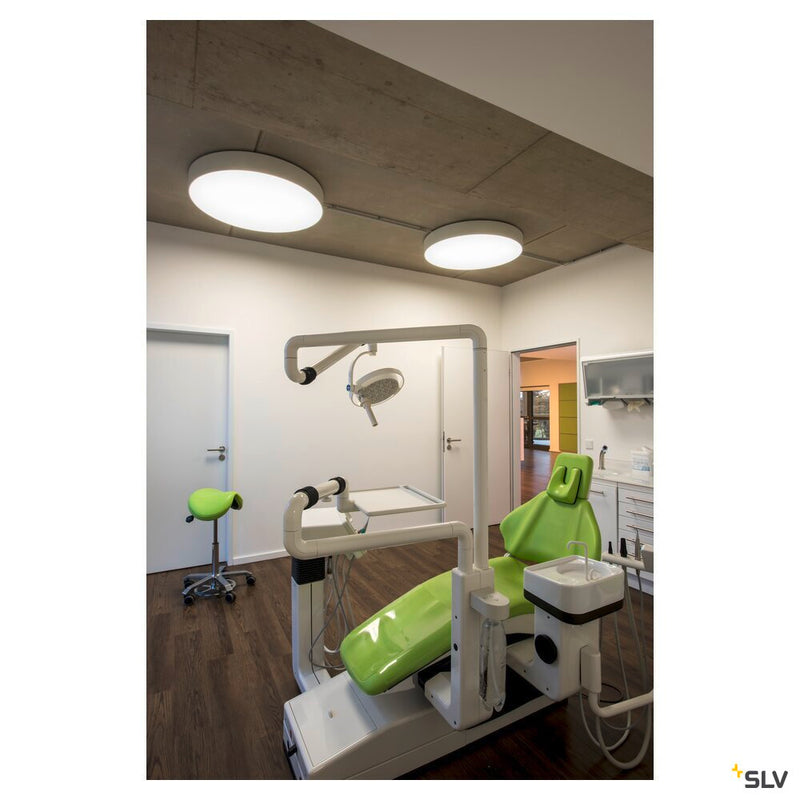 MEDO 90 ceiling light, LED, 3000K, round, silver-grey, Ø 90 cm, can be converted to a pendant, 120W