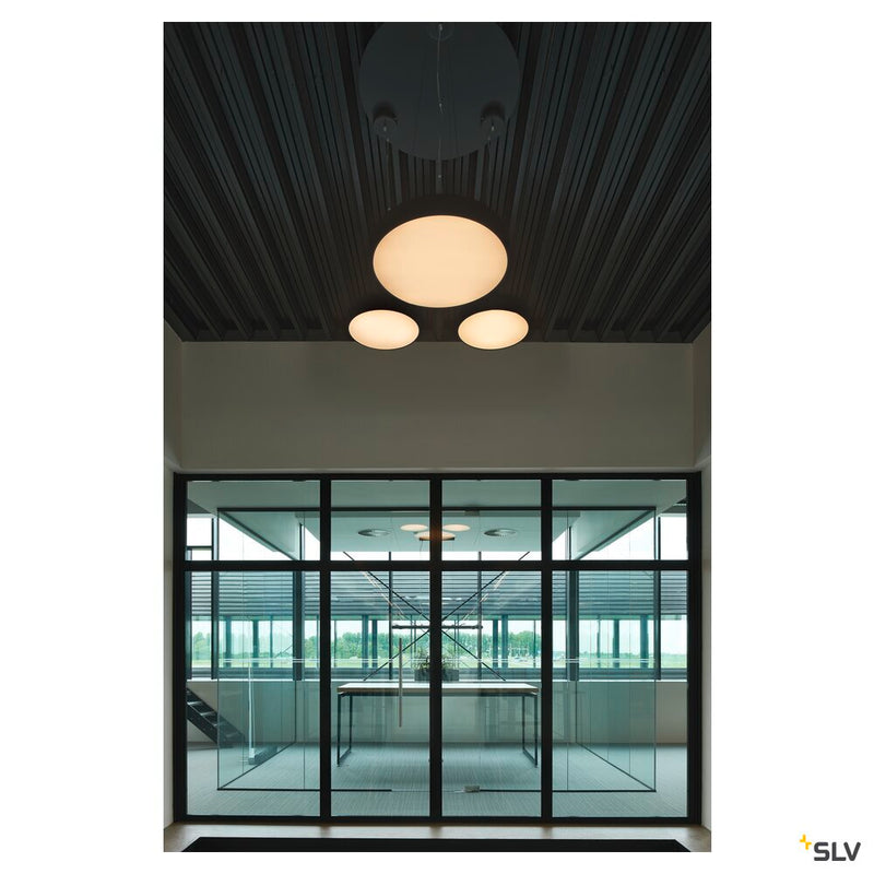 MEDO 60 ceiling light, LED, 3000K, round, black, Ø 60 cm, can be converted to a pendant, 40 W