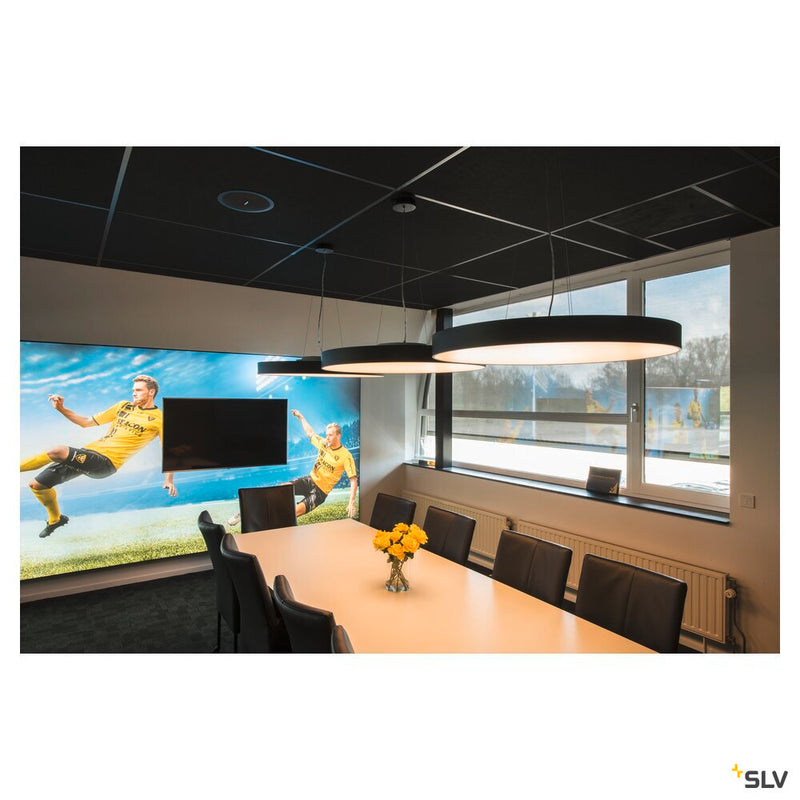 MEDO 90 ceiling light, LED, 3000K, round, black, Ø 90 cm, can be converted to a pendant, 120W