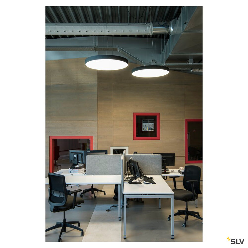 MEDO 90 ceiling light, LED, 3000K, round, black, Ø 90 cm, can be converted to a pendant, 120W