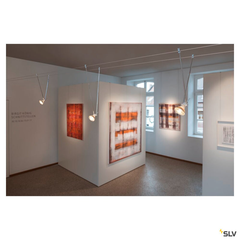 TELESCOPIC, cable luminaire for TENSEO low-voltage cable system, QR-C51, white, B/H/T 4.5/21-52/1 cm