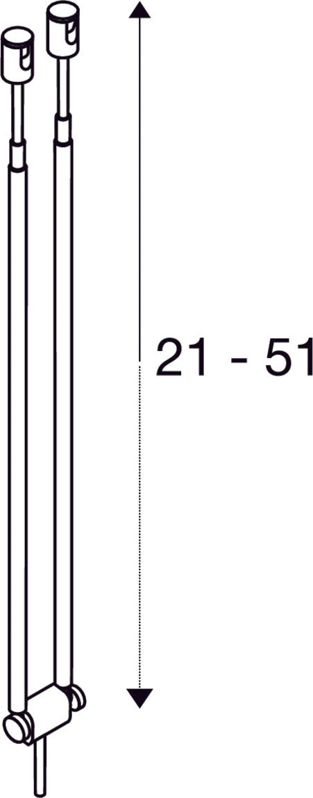 TELESCOPIC, cable luminaire for TENSEO low-voltage cable system, QR-C51, white, B/H/T 4.5/21-52/1 cm
