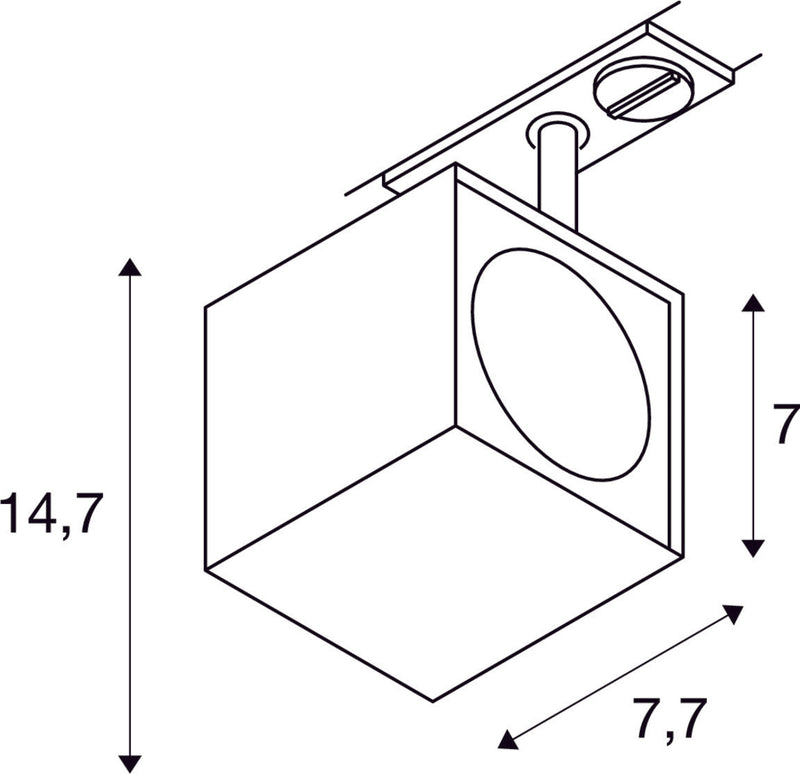 ALTRA DICE, spot for 240V 1-phase track, QPAR51, square, black, max. 50W, incl. 1-phase adapter