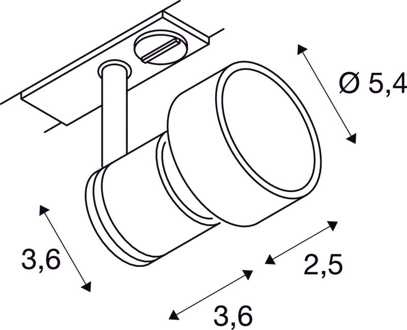 PURI spot for 240V 1-phase track, QPAR51, white, max. 50W, incl. 1-phase adapter
