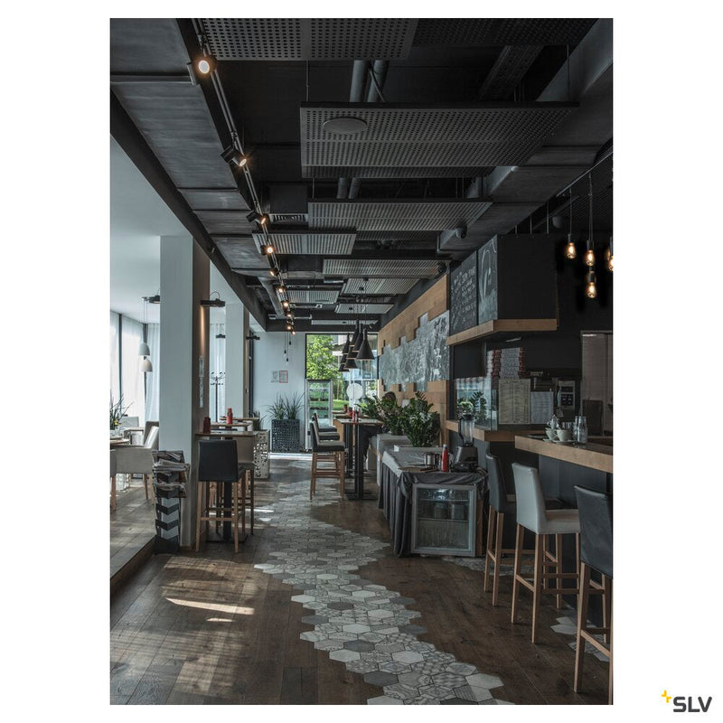 BIMA 2, spot for 240V 1-phase track, double-headed, QPAR51, matt black, max. 50W, incl. 1-phase adapter