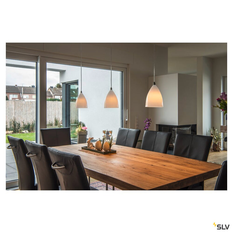 TONGA 4 pendant  for 240V 1-phase track, A60, white ceramic shade, max. 60W, incl. 1-phase adapter