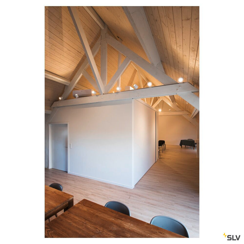 ENOLA_C spot for 240V 1-phase track, LED, 3000K, round, matt white, 35°, 11.2W, incl. 1-phase adapter