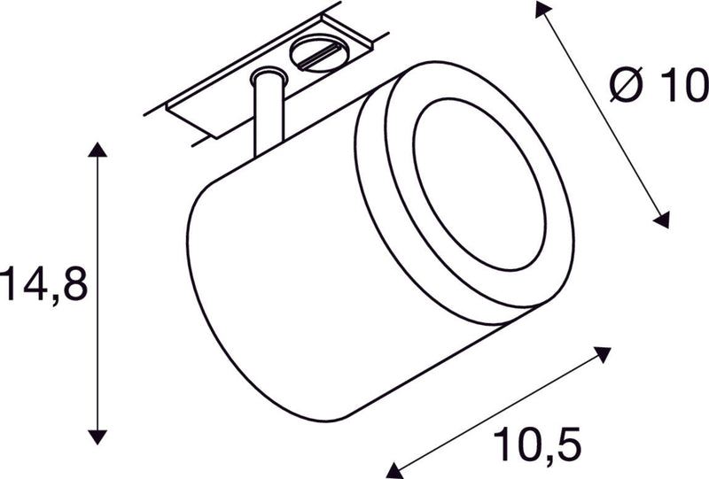 ENOLA_C spot for 240V 1-phase track, LED, 3000K, round, matt white, 35°, 11.2W, incl. 1-phase adapter
