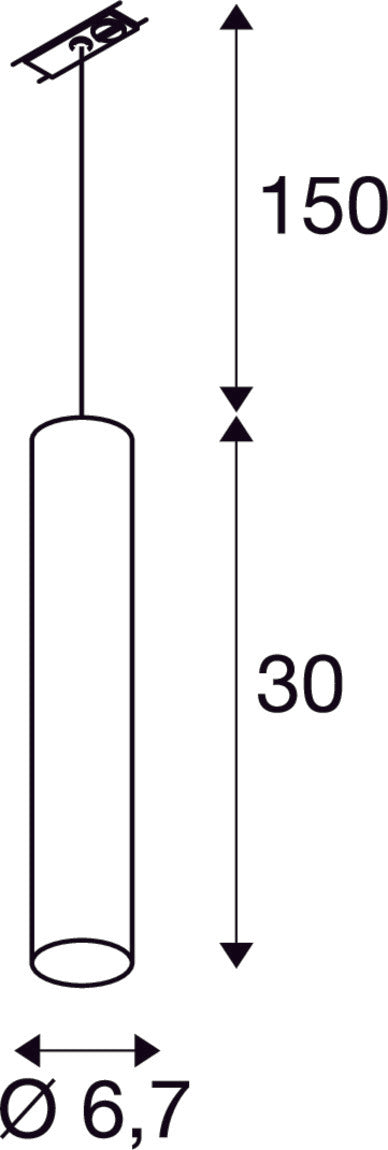 ENOLA_B pendant for 240V 1-phase track, QPAR51, white, max. 50W, incl. 1-phase adapter, white