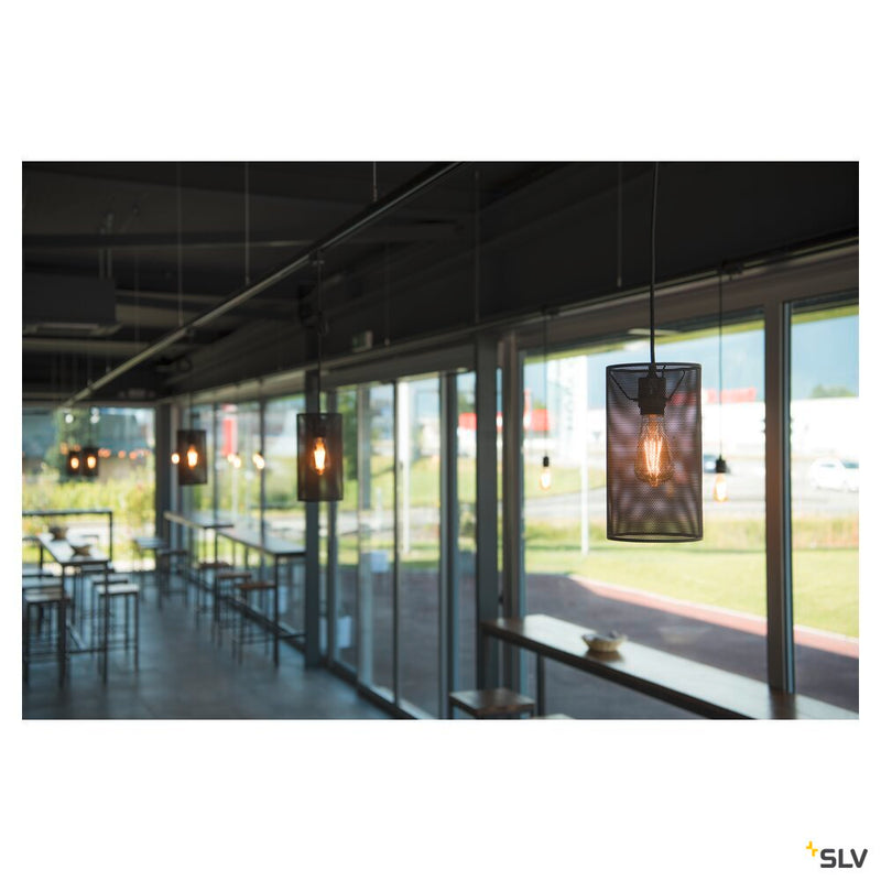 FENDA suspension, A60, black, without shade, without canopy, open cable, max. 60W