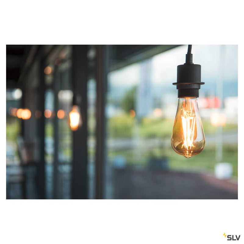 FENDA suspension, A60, black, without shade, without canopy, open cable, max. 60W