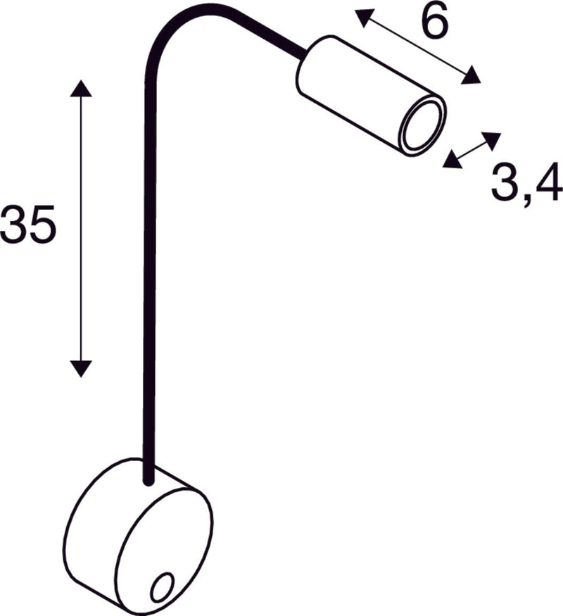 DIO FLEX PLATE, wall light, Power LED 1W, 3000K, chrome,