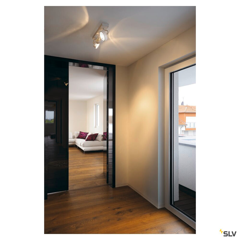 KALU wall and ceiling light, triple-headed, QPAR111, round, matt white, max. 225 W